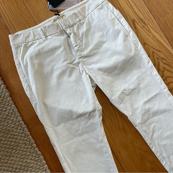 NWT Nili Lotan Tel Aviv Pants in Eggshell Cream White Off white Chino Khakis - Picture 11 of 11